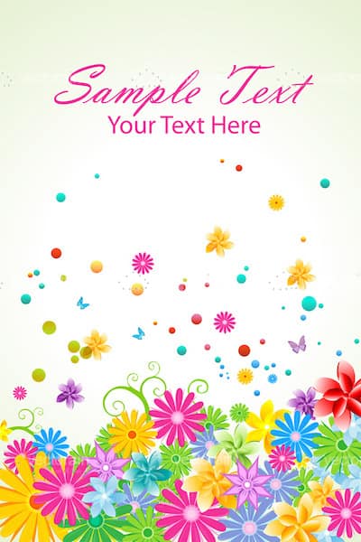 Floral Vector Background with Sample